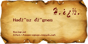 Haász Ágnes névjegykártya