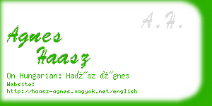 agnes haasz business card